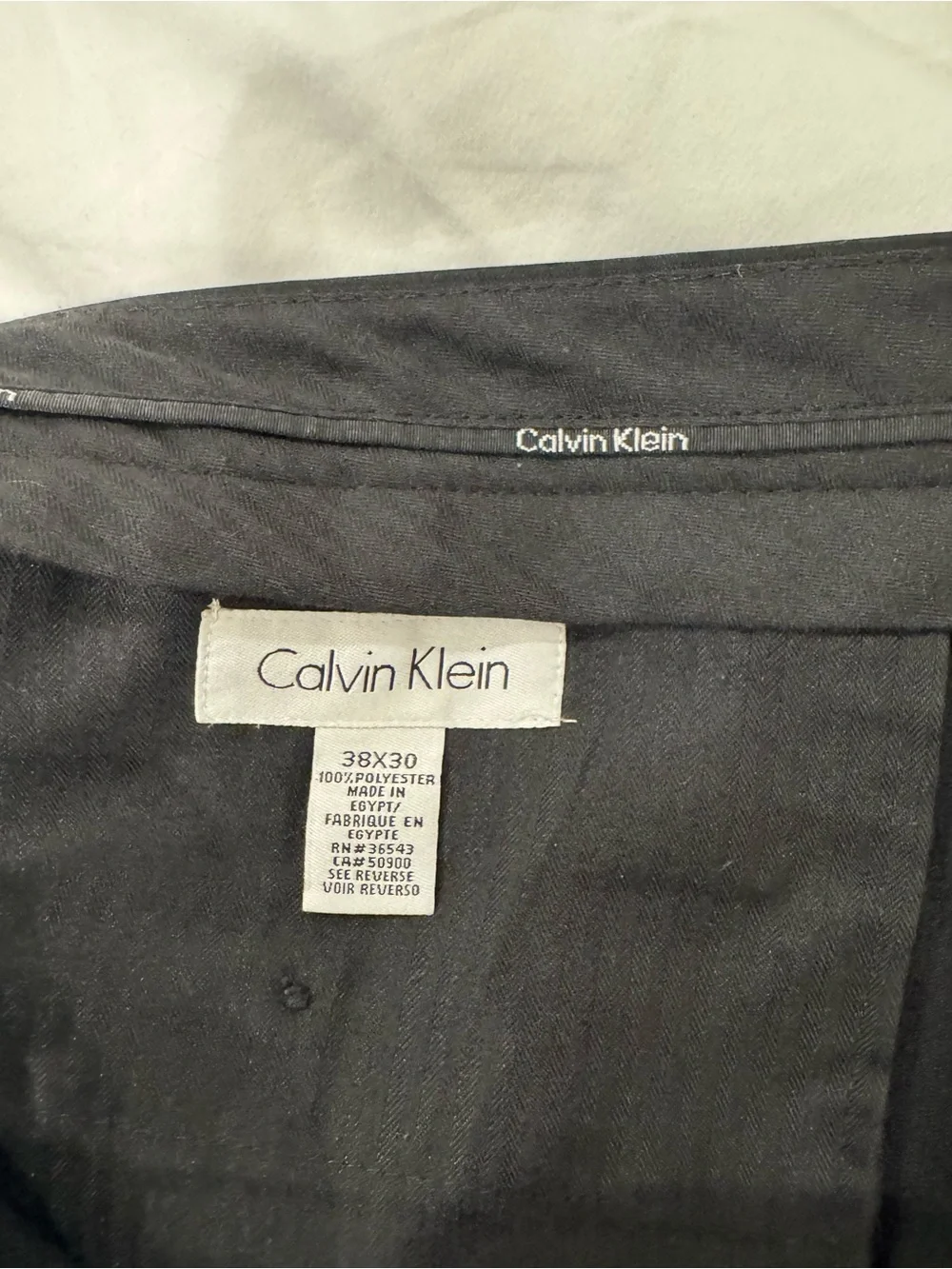 Calvin Klein Black Mens Dress Pants - Classic Waist Label